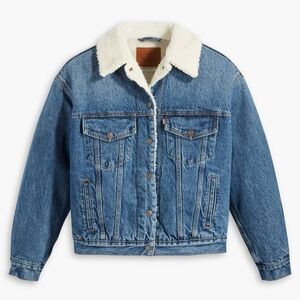 Levi's Blue Denim Jacket with Sherpa Collar
